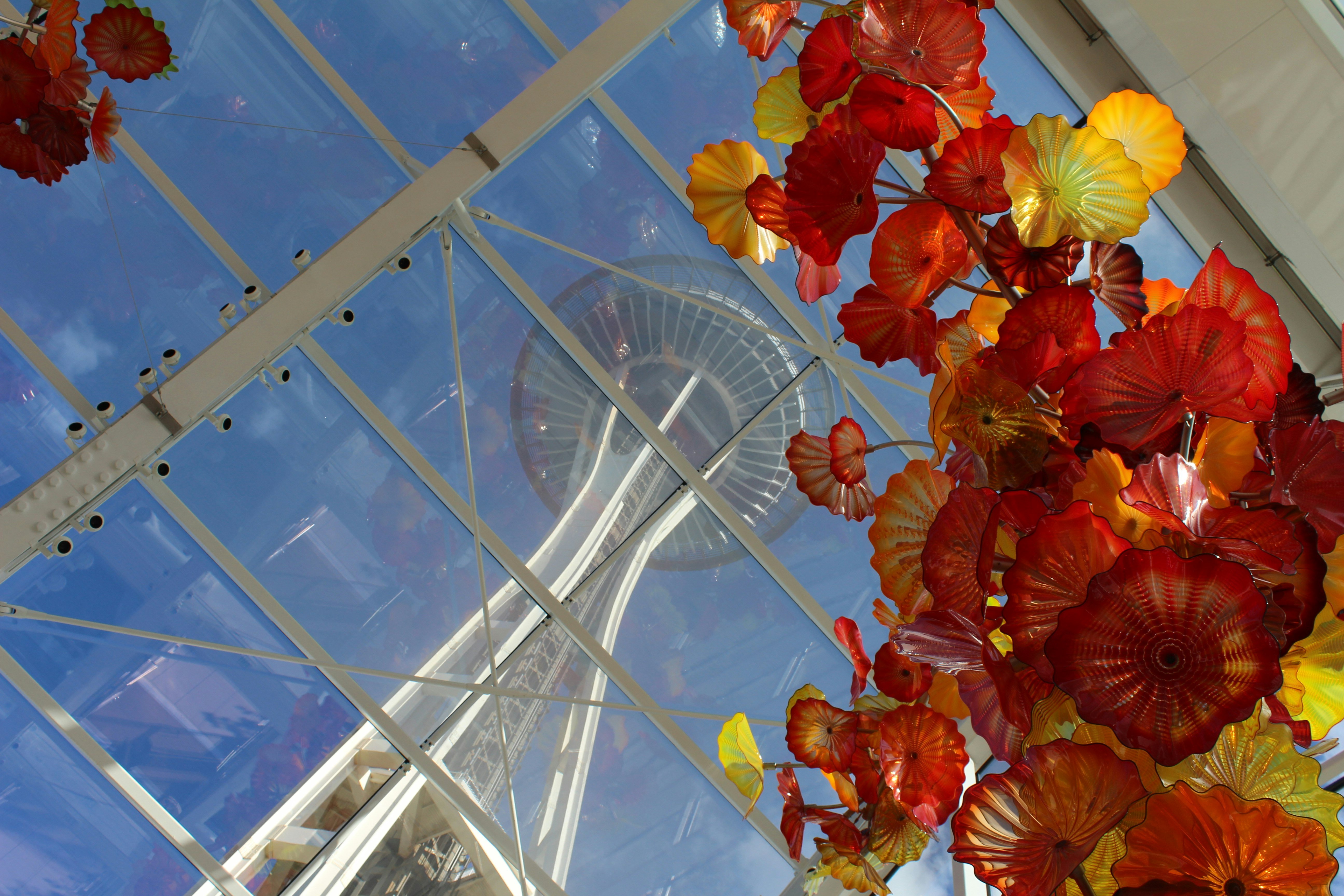 worm view of space needle during daytime
